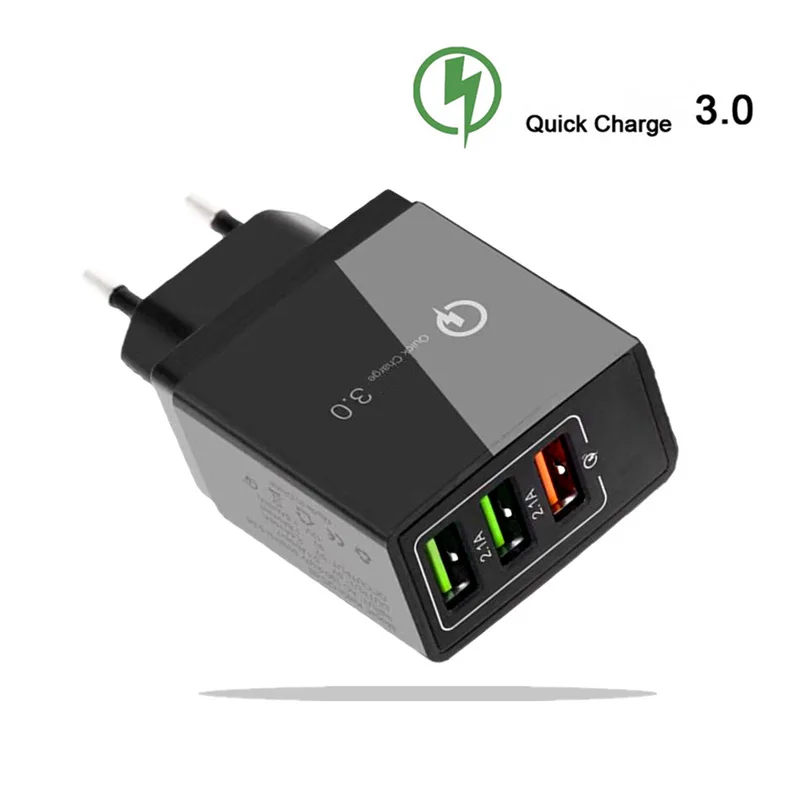 

Quick Charge 3.0 USB Charger QC3.0 QC Fast Charging USB Phone Chargers For Samsung S10 S9 Xiaomi Mi 9 Mobile Phone USB Cables