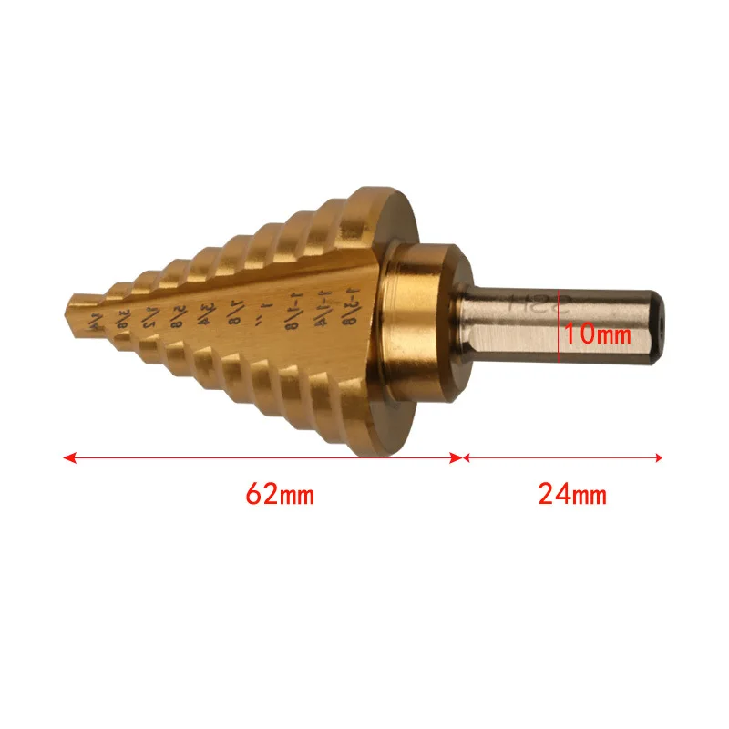 

Steel Plate Tapper Woodworking Hole Punch 1/4 1-3/8 Inch Step Drill Speed Steel Step Drill