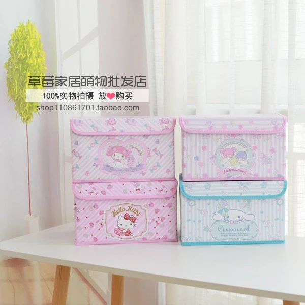 Мультяшная hello kitty My Melody Cinnamoroll маленькая двойная звезда, косметичка, сумка, складная коробка для хранения, сумка-Органайзер