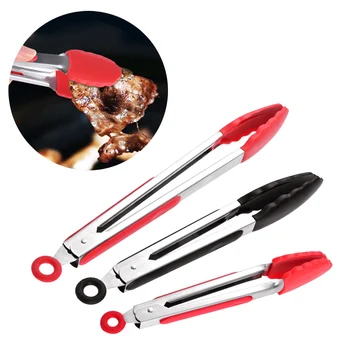 

Silicone BBQ Grilling Tong Salad Bread Serving Tong Non-Stick Kitchen Barbecue Grilling Cooking Clip Clamp Kitchen Accessories