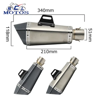 

Sclmotos -51mm Modified Motorcycle Exhaust Muffler Pipe with DB Killer Escape Moto FZ6 CBR250 CB600 MT07 ATV Dirt Pit Bike Race