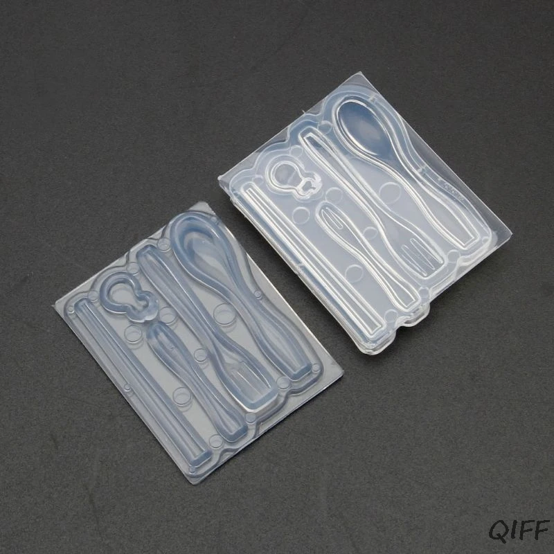 1 набор мини-палочки для еды ложки вилки смолы силиконовые формы эпоксидная смола ювелирные изделия инструменты