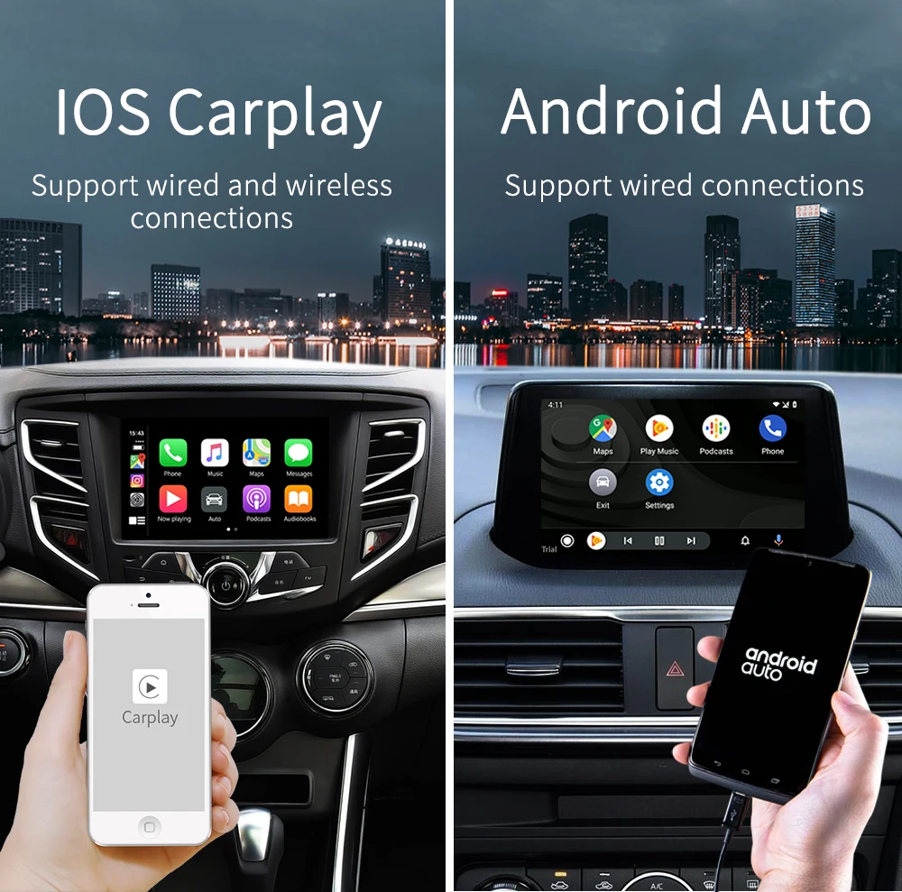 Carlinkit Беспроводная смарт-связь Apple CarPlay Dongle для Android навигационный плеер мини USB Carplay Stick с Android Авто черный