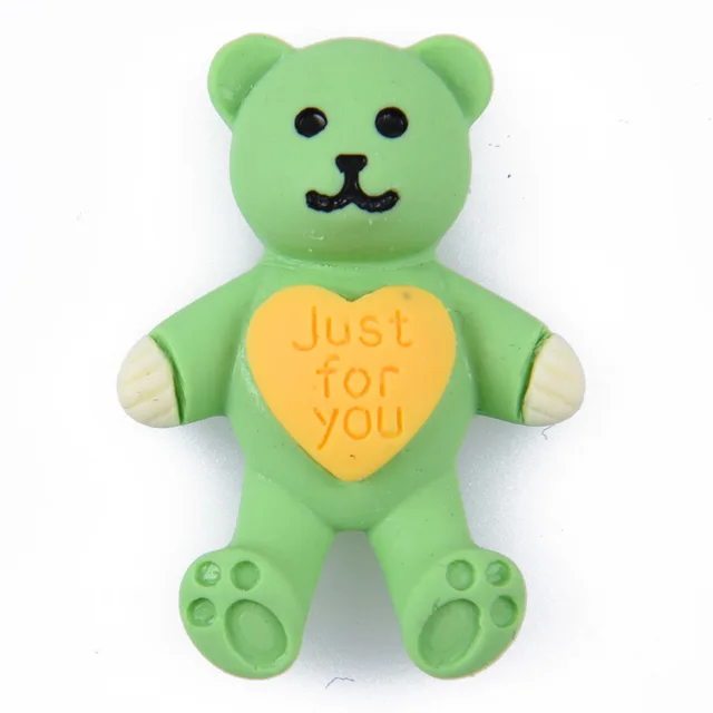 Hot Sale 1 Pcs Cartoon Bear Croc Shoe Charms Colorful Smile Face Baby Bear Clog Shoes Decorations Kid's Wristband Accessories r9592