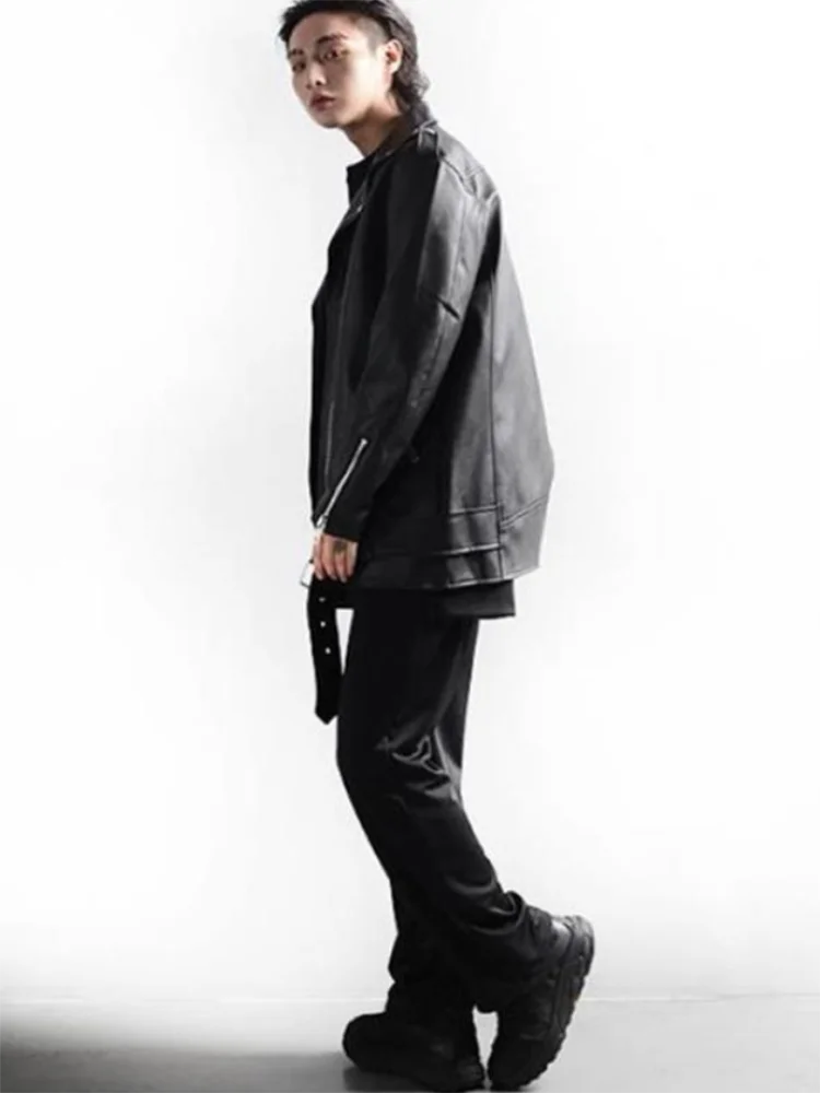 Men's Straight Pants Spring And Autumn New Yamamoto Style European And American Dark Youth Simple Large Size Stretch Pants