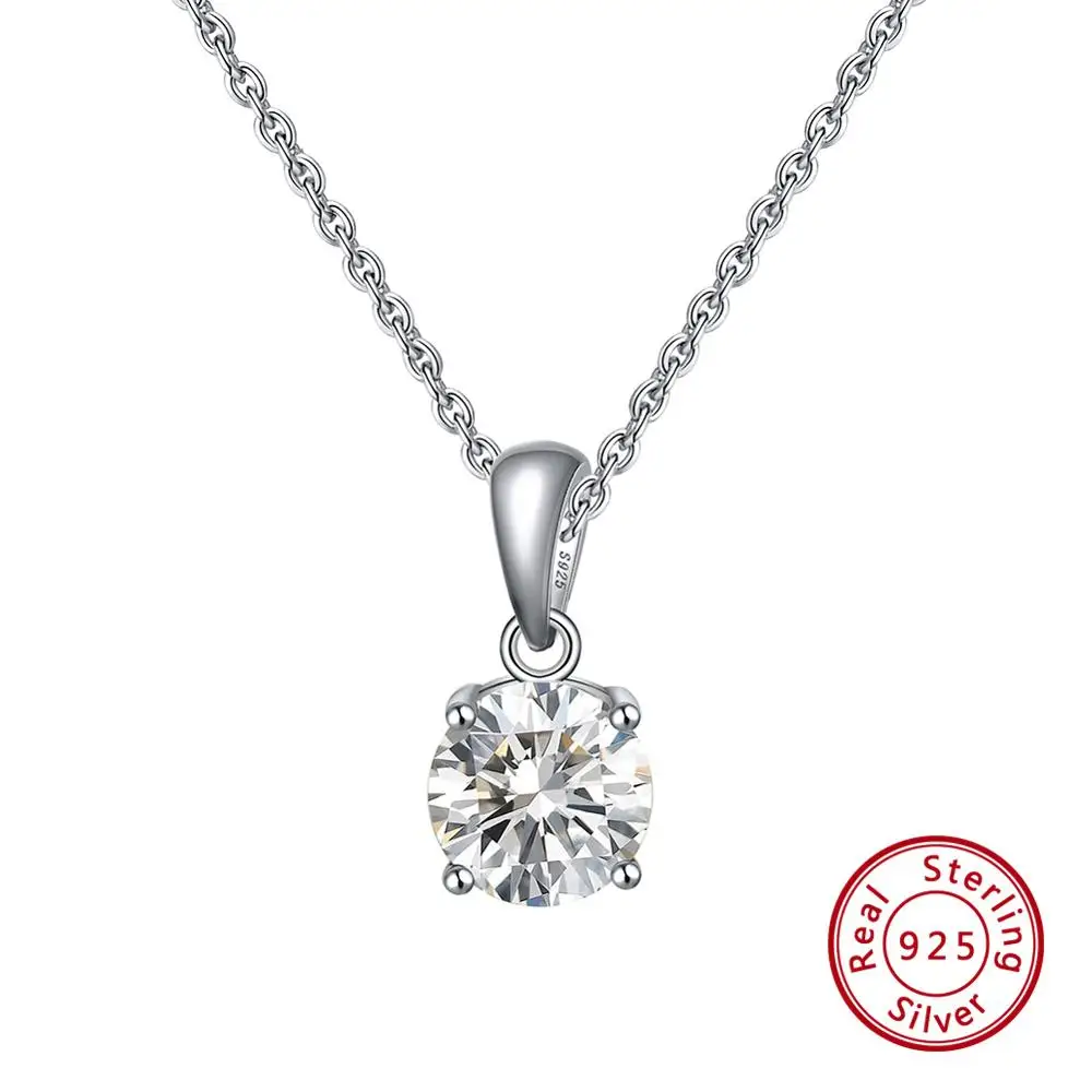 ORSA JEWELS 925 пробы Серебряное женское ожерелье s 12 цветов месяц счастливый камень AAA CZ Циркон кулон ожерелье для девочек SN118 - Цвет камня: Apr Diamond