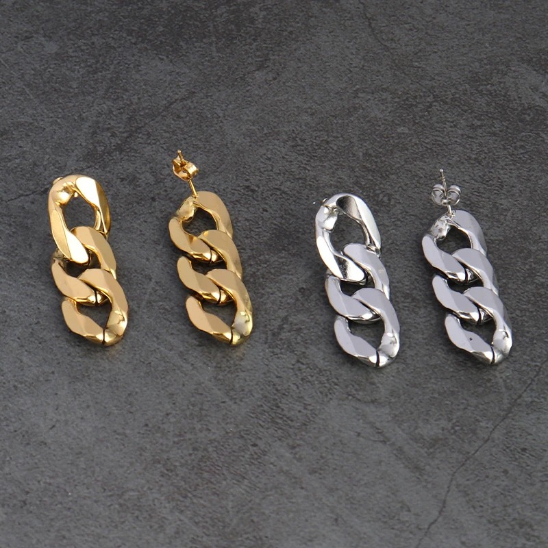 Drop Earrings Stainless Steel Chain For Women Unusual Trend Geometric Jewelry Party Gift drop earrings dangle earrings