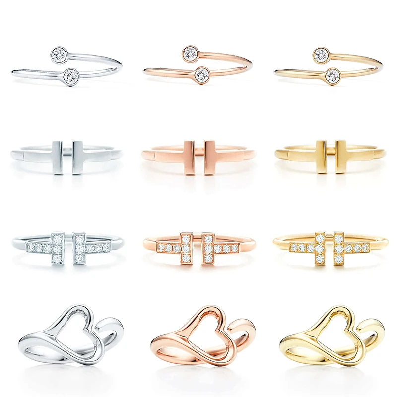 

JZ 03 TFB RLLEN Quality Original 925 Sterling Silver Simple Elegant Classic Ring Series DIY Jewelry for Women Free Shipping