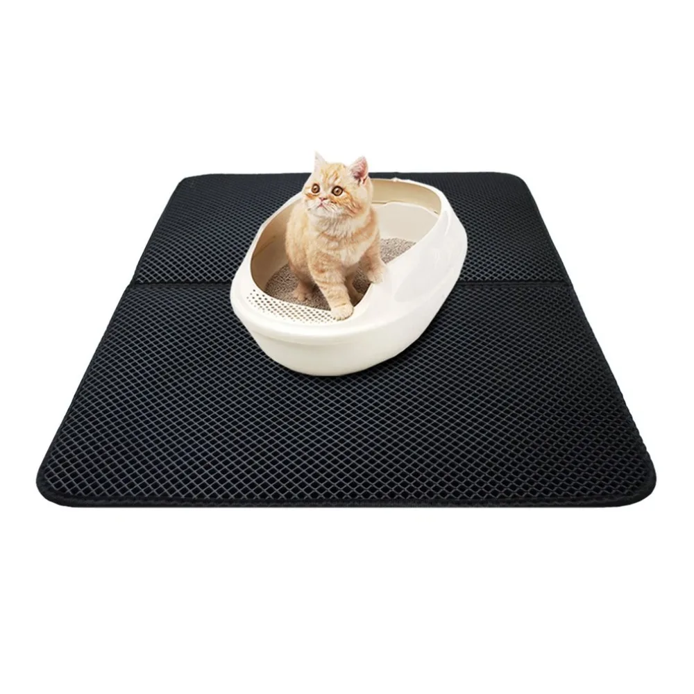 Высокоэластичный складной коврик EVA для домашних животных, кошек, большой размер, нескользящий водонепроницаемый коврик для кошачьего туалета
