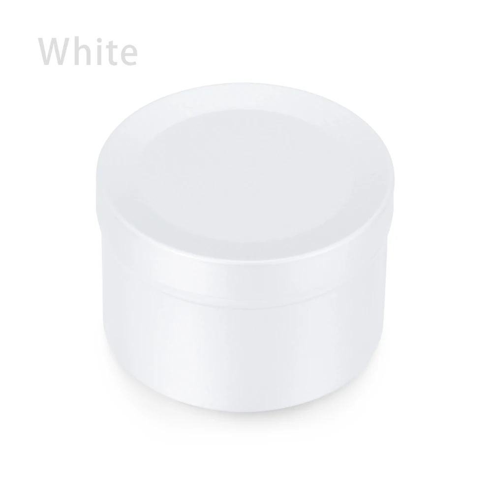 White 1 шт. круглый многократного использования Мини жестяная коробка для чая пустая, алюминиевая бутылях косметические горшок банка для конфет для хранения косметических принадлежностей, контейнер масла коробочка с воском - Цвет: White