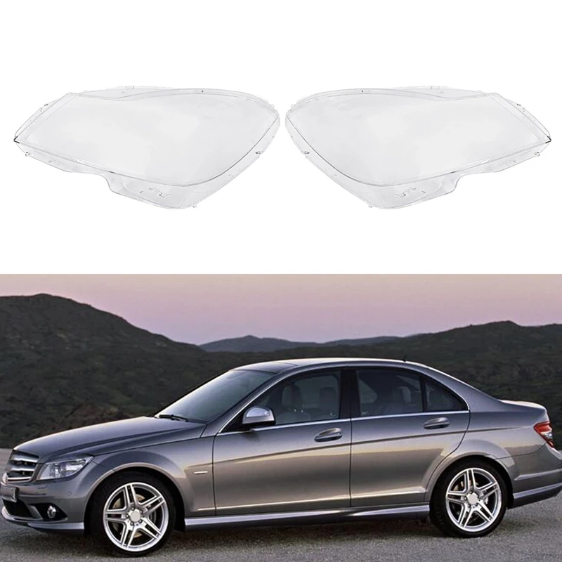 Color : Clear Headlight Lens A Pair Car Front Headlight Head Light Lamp Clear Lens Covers Case Shell Fit For Mercedes C-Class W204 For Coupe/ Sedan 2011-2014 Fac Car Clear Headlight Lens Cover 