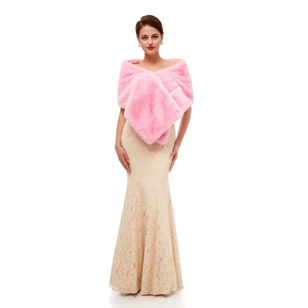 H& S BRIDAL, зимняя теплая шаль из искусственного меха для невесты, болеро, 10 цветов, накидка-палантин для свадьбы, вечеринки