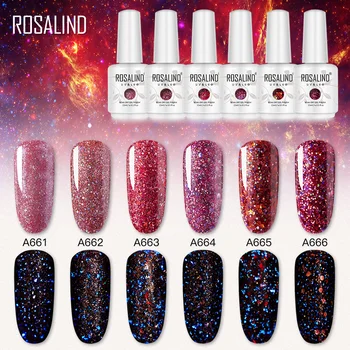 

ROSALIND 15ML Luminous Diamond Gel Nail Polish UV LED Gel All For Manicure Platinum Nail Art Soak Off Need Base Top Coat