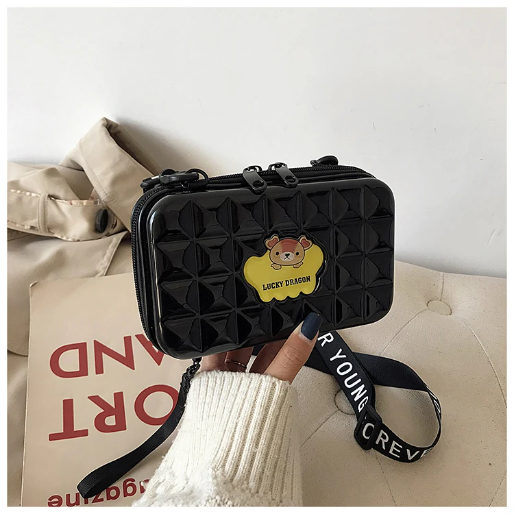 Cartoon Bag New Mini Suitcase Box Bag Small Fresh Messenger Bag Wide Shoulder Bag