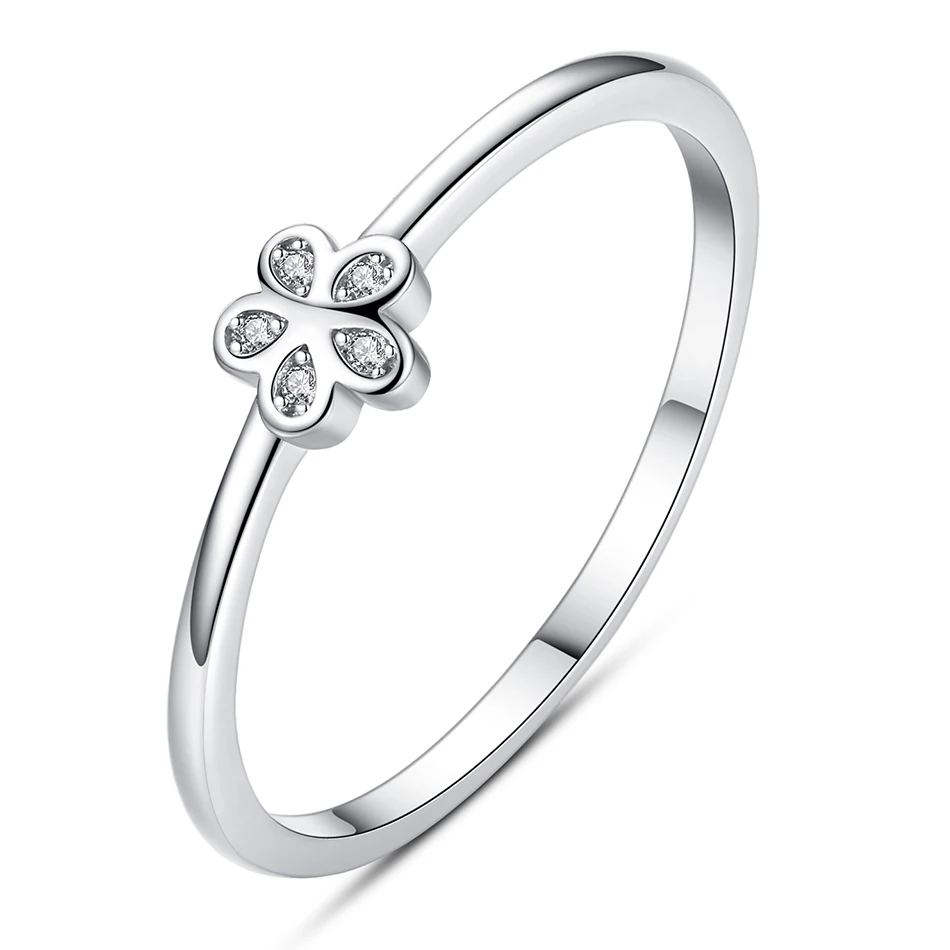 

ELESHE Real 925 Sterling Silver Ring Female Clear Crystal CZ Daisy Finger Ring for Women Party Wedding Silver Flower Jewelry
