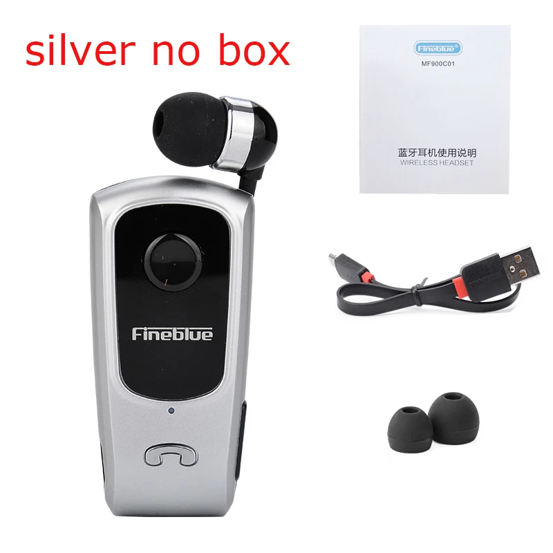 Silver no box FineBlue F920 мини беспроводные наушники Драйвер Автомобильная bluetooth-гарнитура звонки напоминают вибрацию износа клип спортивные наушники для бега - Цвет: Silver no box