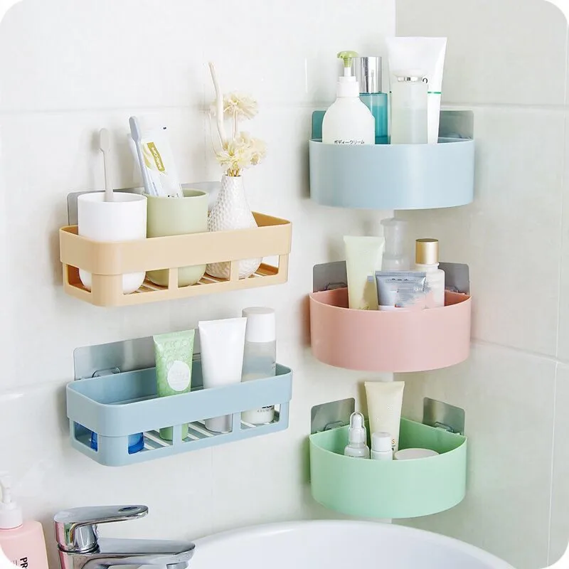 Bathroom Storage Rack Creative Toilet Wash Table Towel Free Perforation Wall-mounted Bath Body | Дом и сад