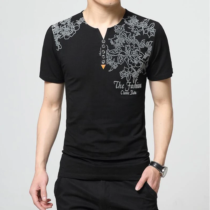 Принт 5XL Футболка мужская летняя модная футболка с коротким рукавом Camiseta Masculina Мужская дышащая хлопковая облегающая футболка