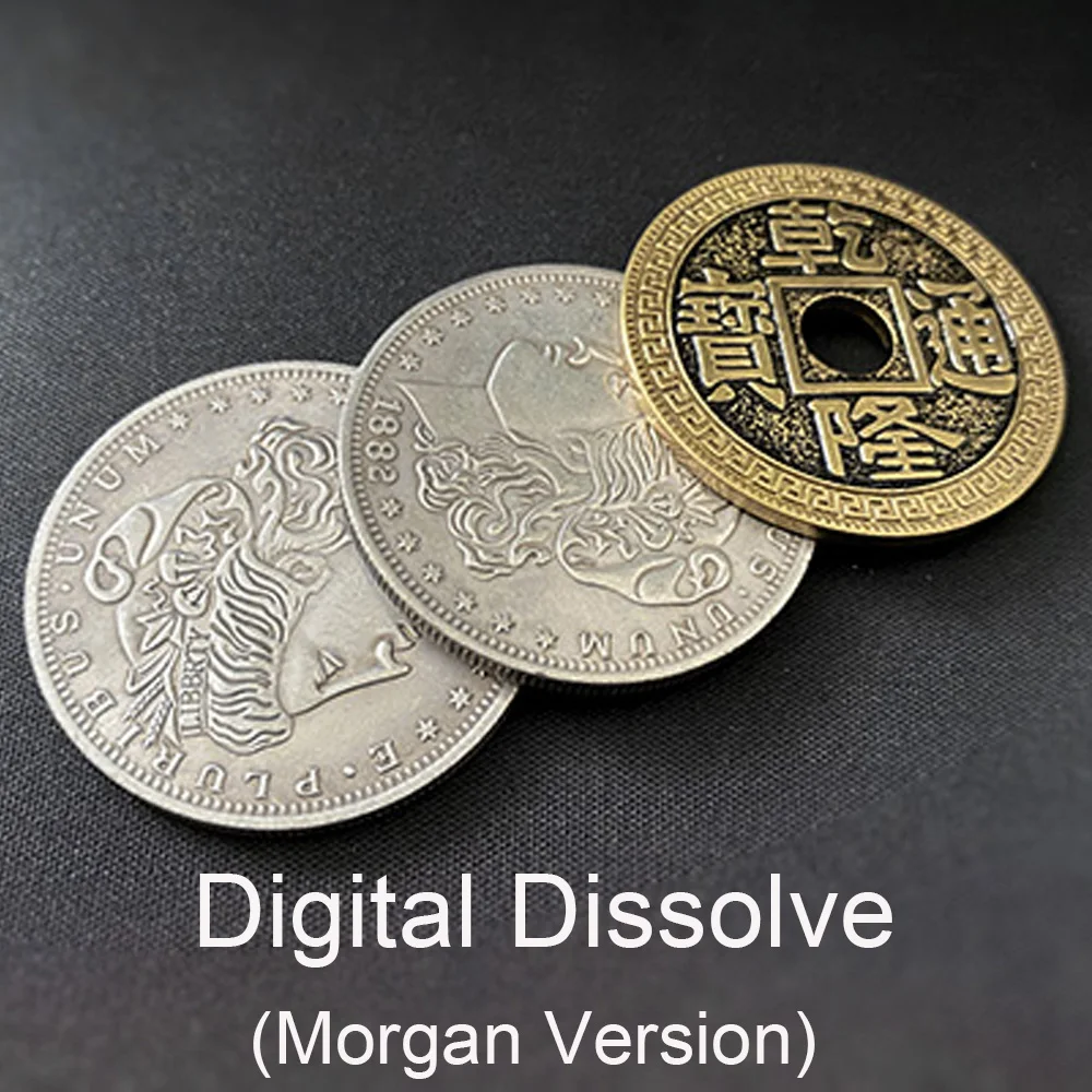 Digital Dissolve (Morgan Version) Magic Tricks Stage Close Up Magie Coin Visually Change Magie Gimmick Props trucos de magia