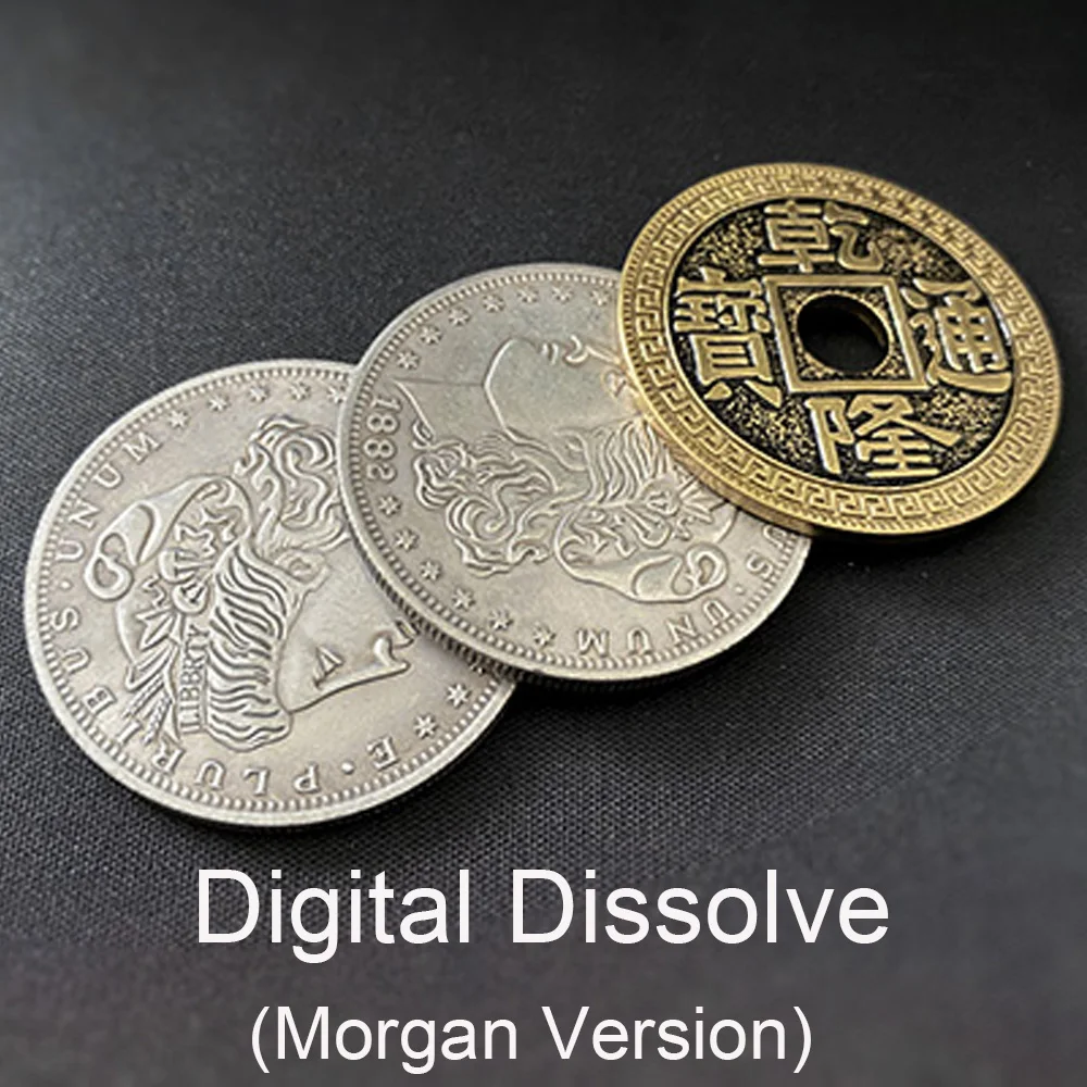 Digital Dissolve (Morgan Version) Magic Tricks Stage Close Up Magie Coin Visually Change Gimmick Props trucos de magia | Игрушки и хобби