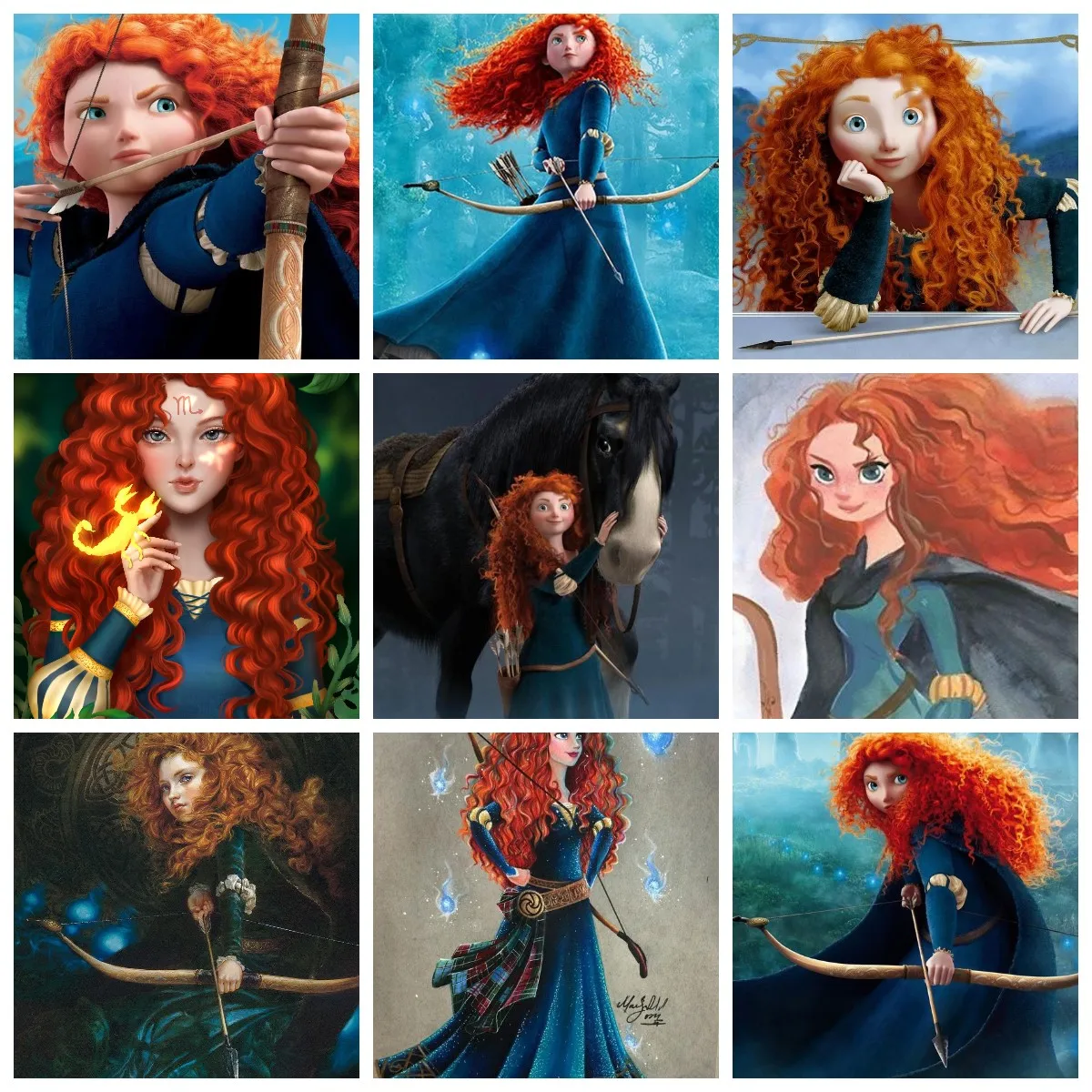 Pintura en lienzo de Disney Merida Princess Brave, dibujos animados,  decoración para sala de estar, póster artístico de pared e impresiones,  decoración del hogar para dormitorio - AliExpress Hogar y jardín