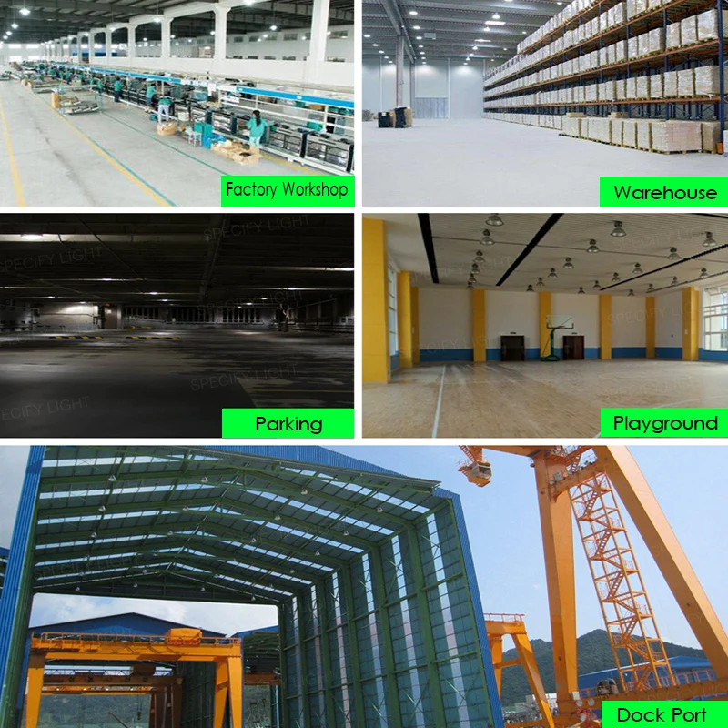 50W 100W 150W 200W AC85V-265V 3 Years Warranty LED High Bay Industrial Light CREE Chip UFO Lamp Warehouse Workshop Stadium Market Airport Hanging Lamp (15)