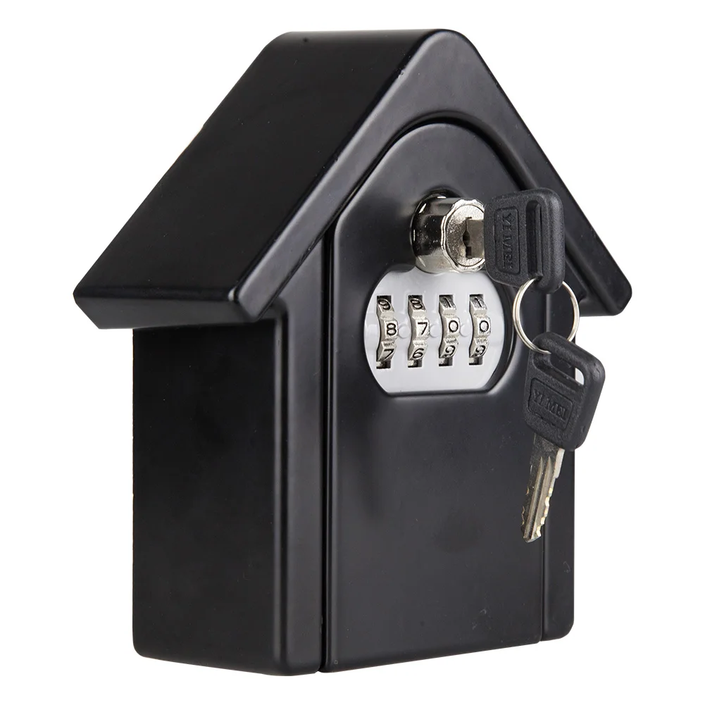 

Key Lock Box with Waterproof Case Wall Mount Metal Password Box for Home Business