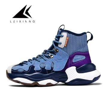 

Blue Winter Basketball Shoes Sport Socks Basket Shoes Men Ankle Boots Basketball Sneakers Zapatillas De Baloncesto Para Hombre