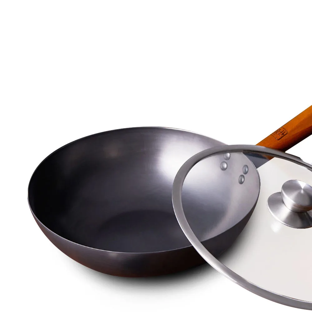 Xiaomi Yiwuyishi Lightweight Stir Fry Pot Kitchen Frying Pan Cooking Tool Cookware Carbon Steel Fry Pans Woks Iron Pot