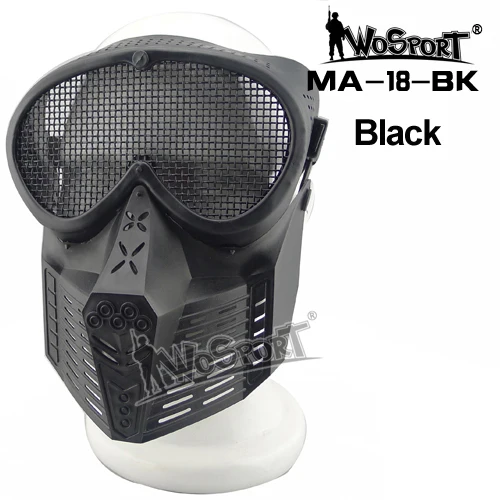 M -18 -bk На открытом воздухе Горячая Тактический команду, чтобы ездить на aft полноячеистая сеть военные Проволочная сетка защищенный самолет Пейнтбол уход за кожей лица войны скачущей лошади игры - Цвет: M -18 -bk