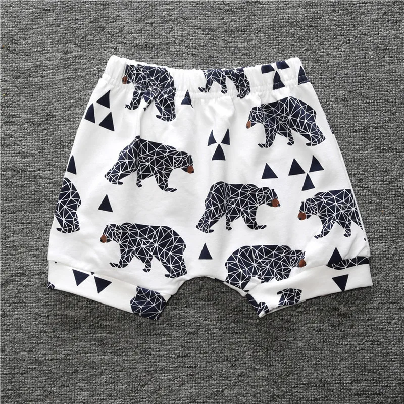 short bear Детские штаны для маленьких мальчиков; повседневные хлопковые брюки для малышей; штаны на подгузник; детские брюки; штаны-шаровары; Одежда для новорожденных девочек с рисунком; штаны - Цвет: short bear