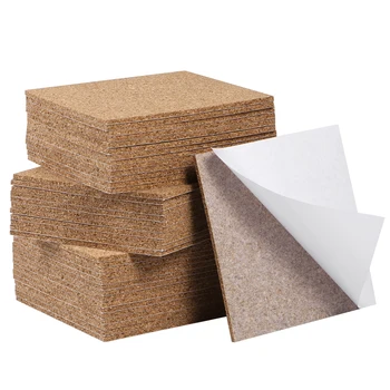 

SUPVOX 80PCS 95x95mm Self Adhesive Square Cork Sheets for DIY Coasters Cork Tiles Cork Mat