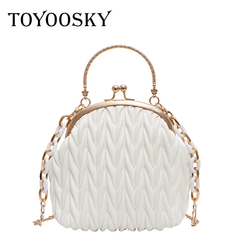 Модная плиссированная дизайнерская женская сумка TOYOOSKY в форме ракушки вечерняя