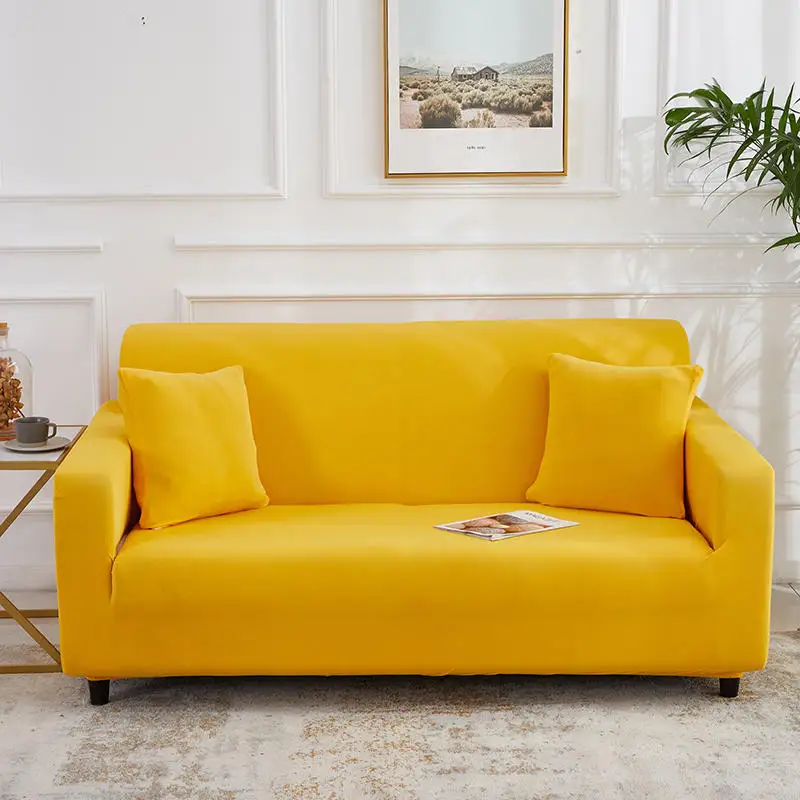 Elastic yellow Sofa Cover Stretch Tight Wrap All inclusive Sofa Covers for Living Room Couch Cover