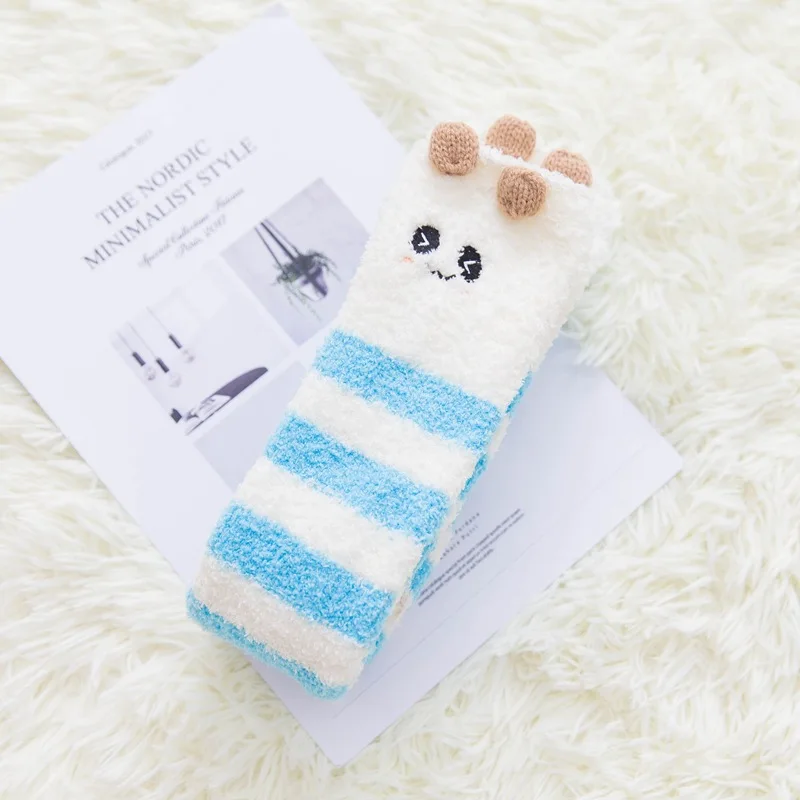 Гольфы для больших девочек; леггинсы для малышей; яркие зимние Утепленные домашние носки-тапочки из бархата кораллового цвета в японском стиле Kawaii для маленьких девочек - Цвет: 05