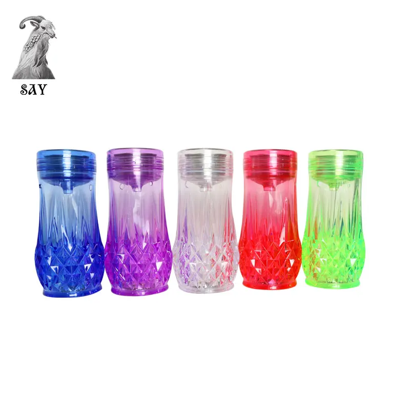 

SY Portable Acrylic Hookah Shisha Pipe Set With LED Light Hookah Hose Bowl Charcoal Holder Narguile Sisha Accessories