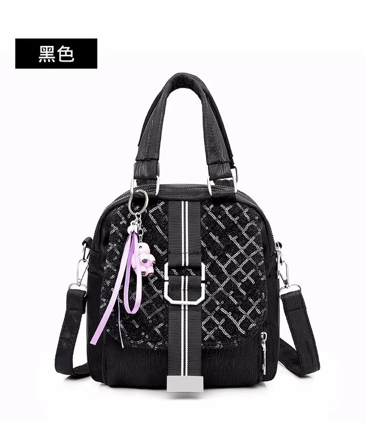 WOMEN'S Bag Students Shoulder Three-purpose Bag Shoulder Cross-body Hand Casual Sequin Bag Multi-functional 1800-14