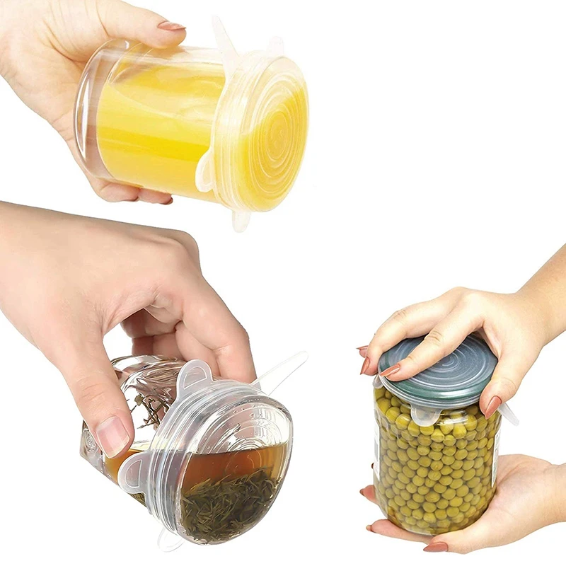 Silicone Stretch Lids.Keeping Food Fresh. Reusable, Durable and Expandable Silicon To Fit Various Sizes Of Bowl Covers, Cups, Ca