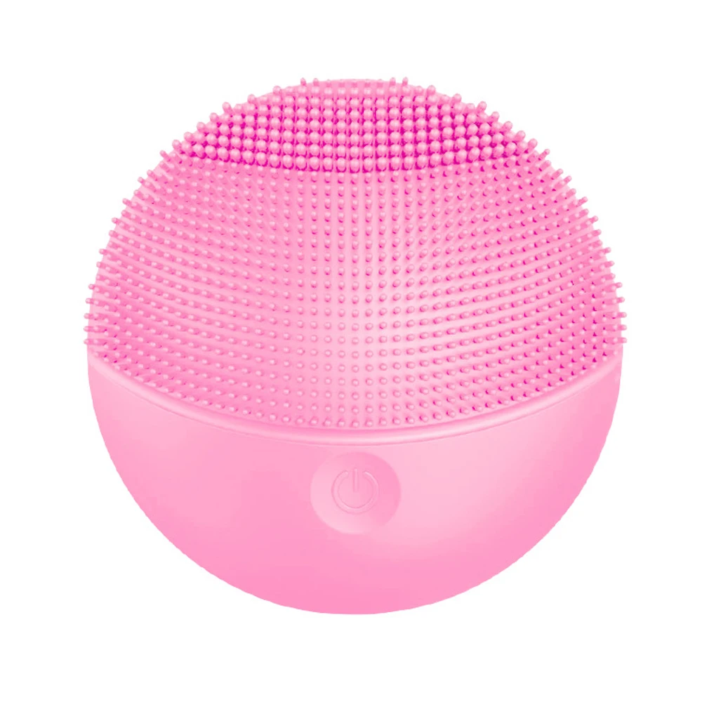pink Ультразвуковая щетка для чистки лица электрическая вибрация очищающий Силиконовый Массаж Глубокая чистка стирка машина инструменты для ухода за кожей лица - Цвет: pink