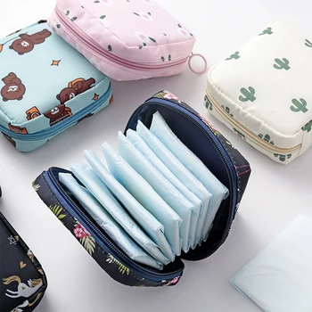 

Reusable Women Small Cosmetic Bags Travel Mini Sanitary Napkins Make Up Coin Money Card Lipstick Storage Pouch Purse Bags