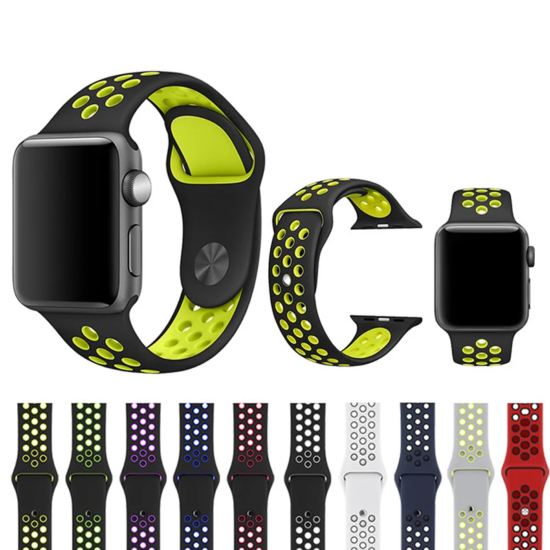 Мягкий силиконовый сменный спортивный ремешок для Apple Watch Series 1 2 3 4 42 38 40 44 мм ремешок для спортивных часов для iWatch 4 3 2