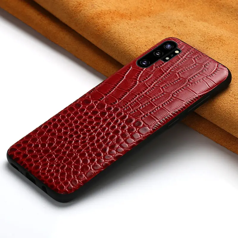 Чехлы для телефона из натуральной кожи для samsung Galaxy s10 S10E Note10 плюс черный чехол для S9 s7 s8 плюс a50 a70 a10 a30 A9 a8 a7 - Цвет: Красный