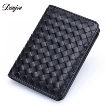 DANJUE Wallet Business Passport Case Genuine Leather Men Passport Cover Knitting Change Wallet Male Passport Holder Card Holder