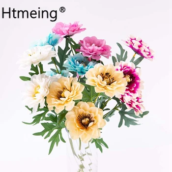 

1PCS Artificial flower chrysanthemum silk flowers Desktop display decorative Handmade flower Artificial fake flower