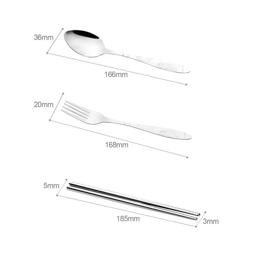 Портативный набор столовых приборов из нержавеющей стали, 3 шт., Цветочные Палочки для еды, ложки и вилки, набор посуды, набор посуды