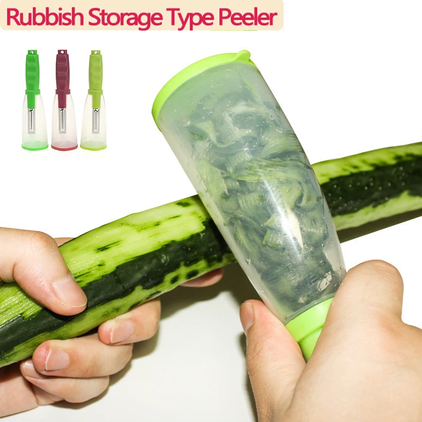 

Peeler With Rubbish Bin Stainless Steel Fruit Vegetable Peeler Cutter Peeler Potato Carrot Cutting Grater Kitchen Tool Gadgets