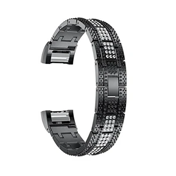 

Alloy Crystal Watch Band Wrist Strap with Metal Frame for Charge 2