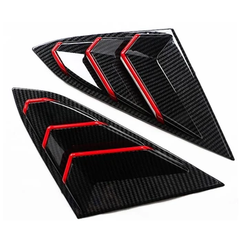 

Rear Window Triangular Carbon Fiber with Red Line for Honda Civic 10Th 2017 2018 2019 Window Blinds Triangular Window Protection