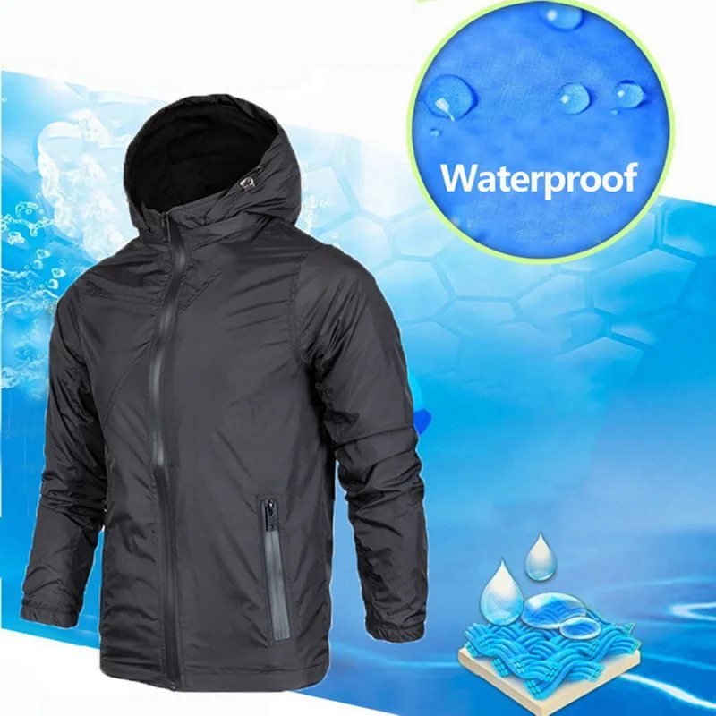 HEFLASHOR Autumn Double Hooded Casual Jacket Coat Trench Men Fashion Spring outdoor sports Outwear Windproof rainproof Jackets