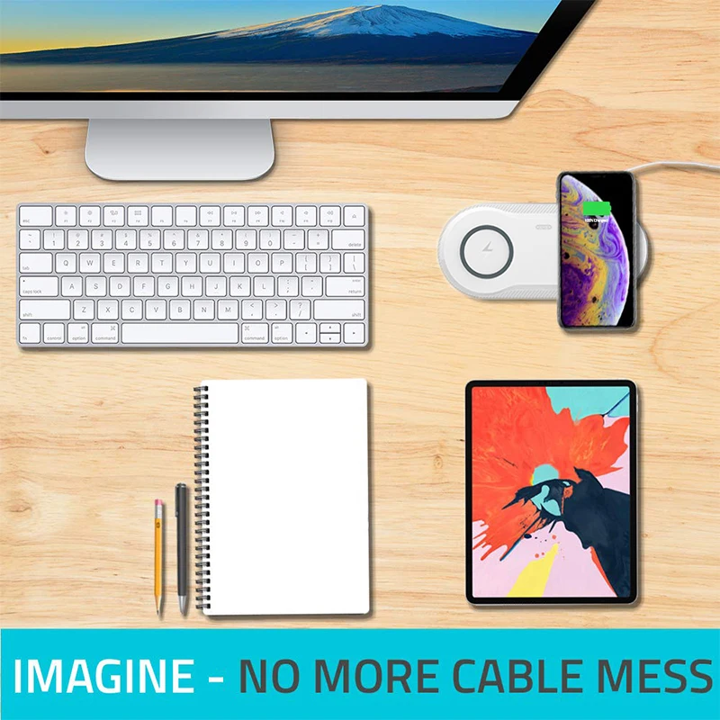 Беспроводное зарядное устройство 2 в 1 10 Вт с двумя сиденьями Qi для Samsung S10 S9 S8 док